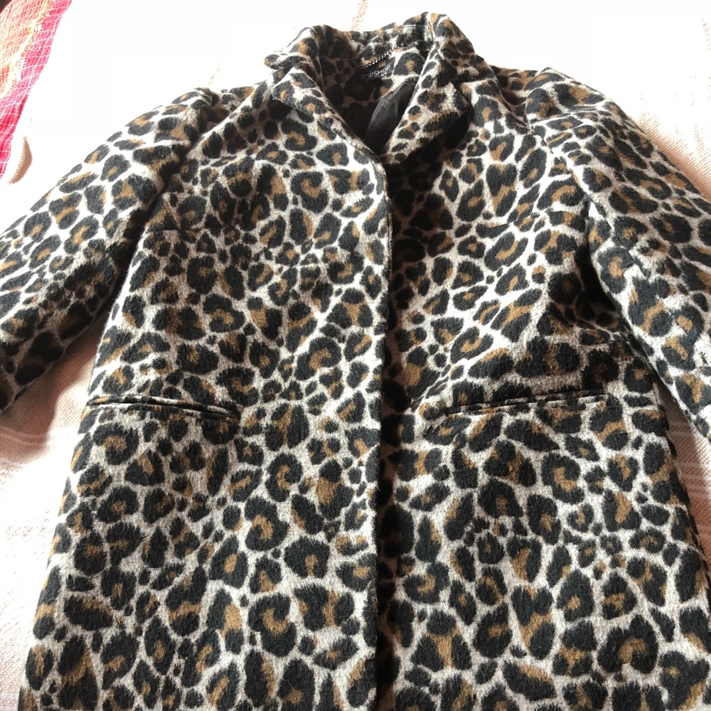 Topshop leopard print coat
